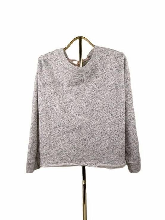 Abercrombie & Fitch Sweatshirt Size M Grey Lace-Up Back Raw Hem 2