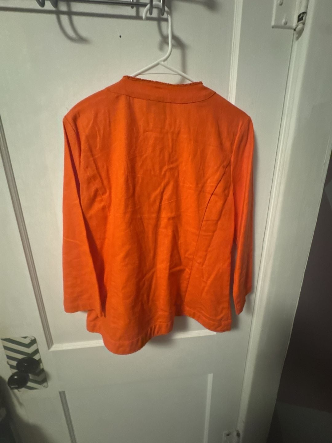 Peck & Peck Button Jacket Size M Orange Linen Cotton 5