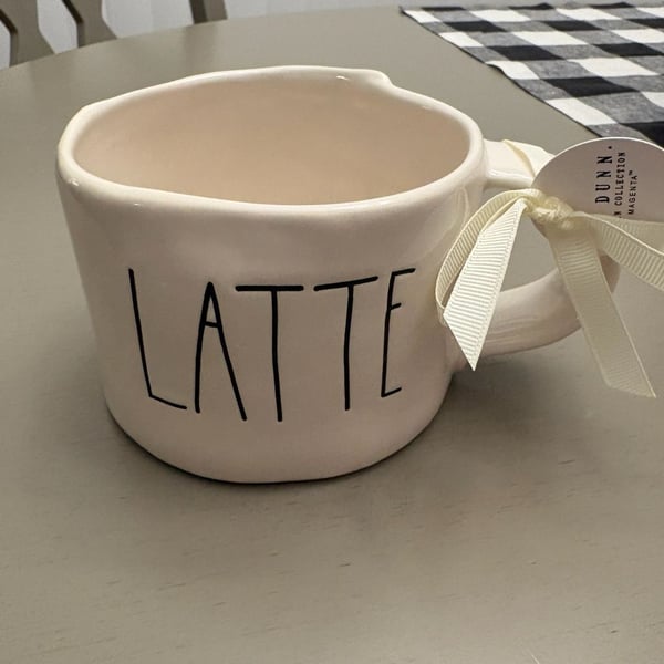 Rae Dunn Artisan Collection Latte Mug White Ceramic Coffee Cup