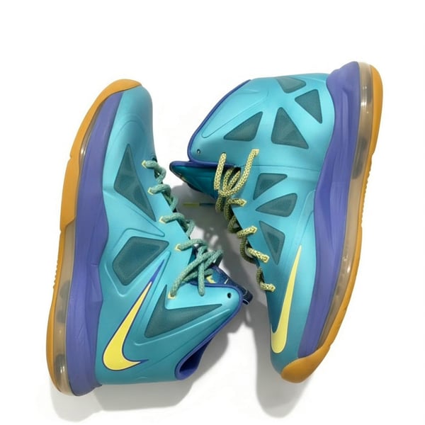 Nike LeBron X GS Size 7 Sport Turquoise Volt Violet Force