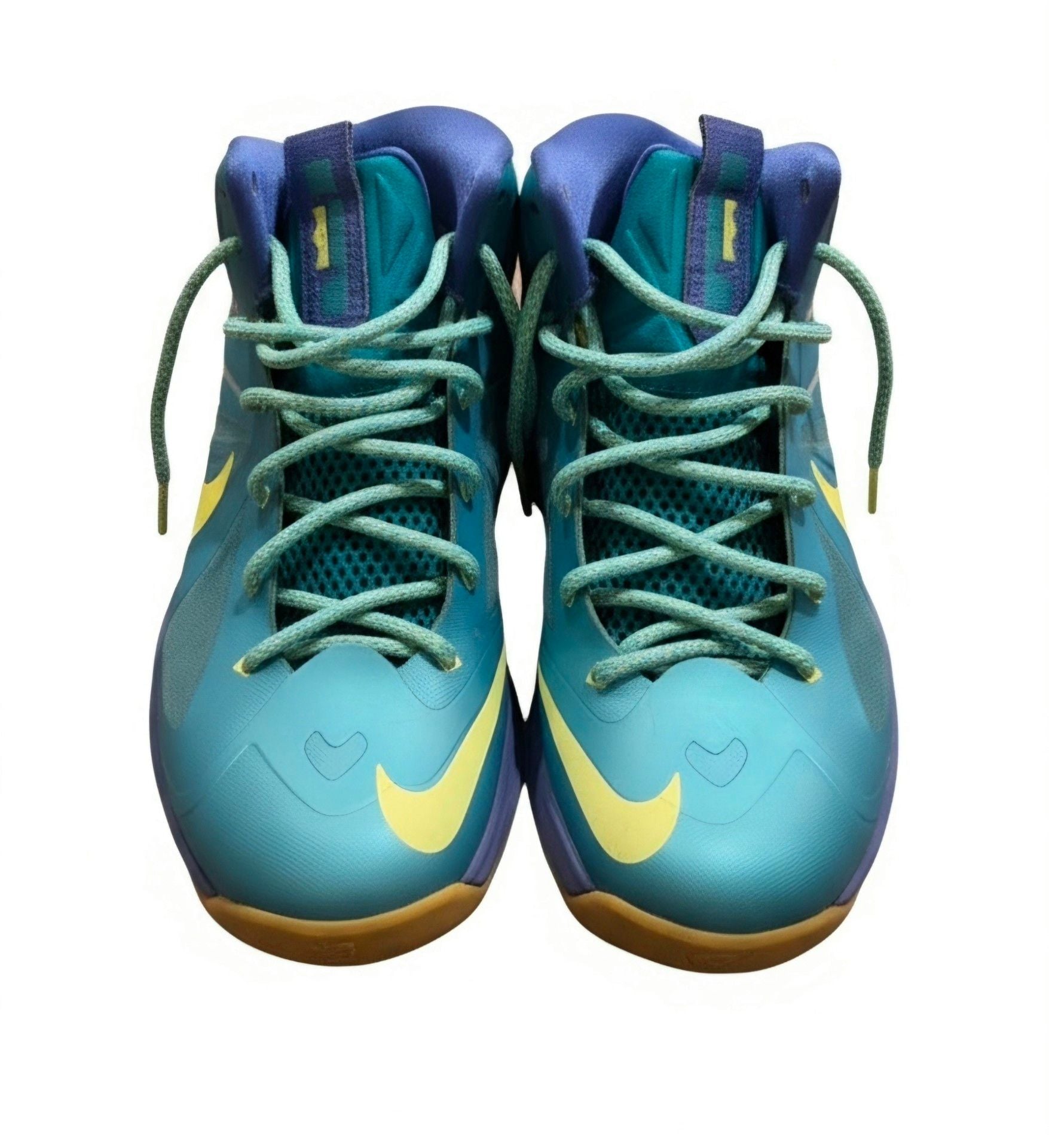 Nike LeBron X GS Size 7 Sport Turquoise Volt Violet Force 4