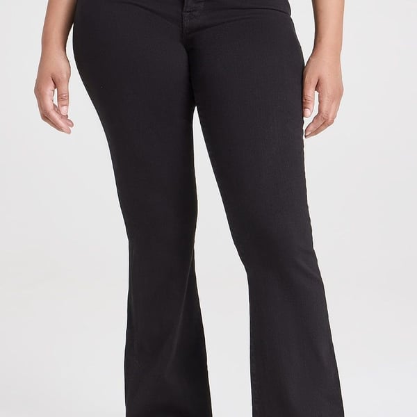 FRAME Le High Flare Jeans Black Denim Size 32