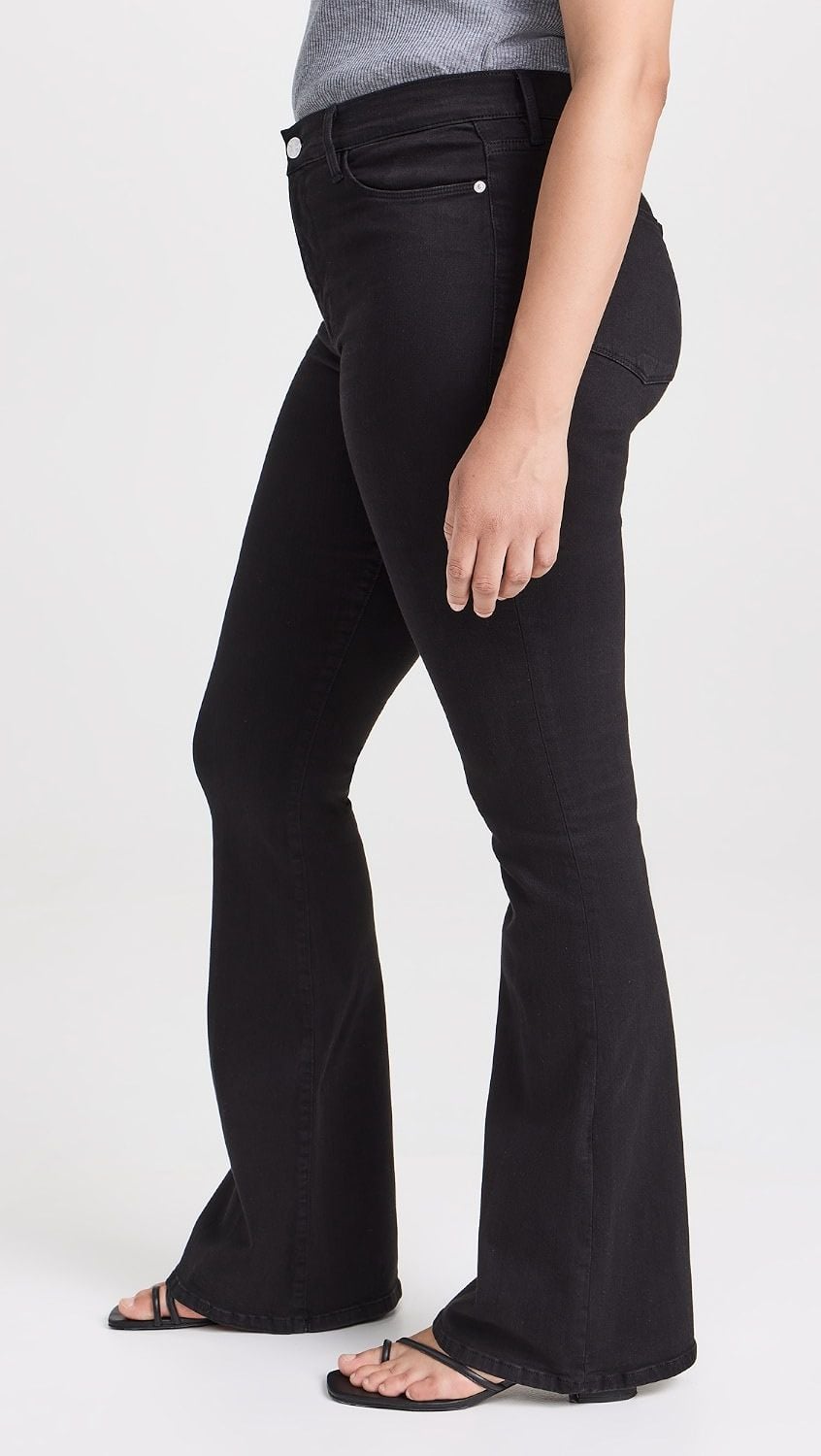 FRAME Le High Flare Jeans Black Denim Size 32 3