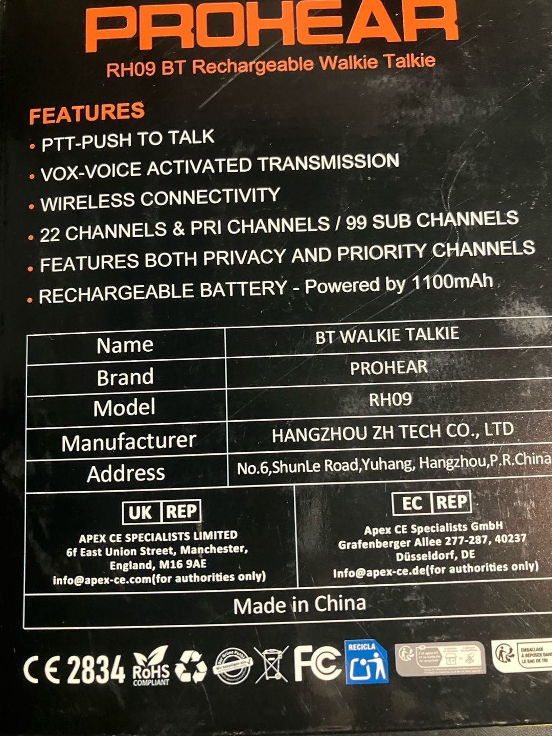 Prohear RH09 BT Walkie Talkie Upgrade Module | Open Box/New 5