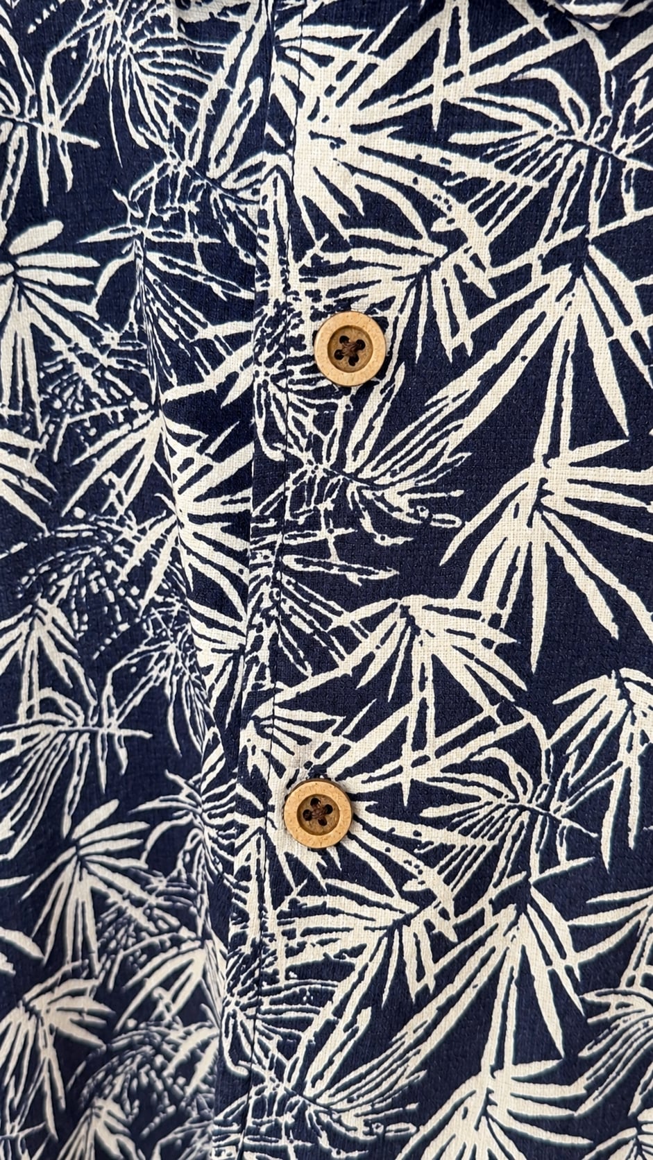 Pronto Uomo Button-Up Shirt Size 3XL Navy Blue White Leaf Hawaiian 3