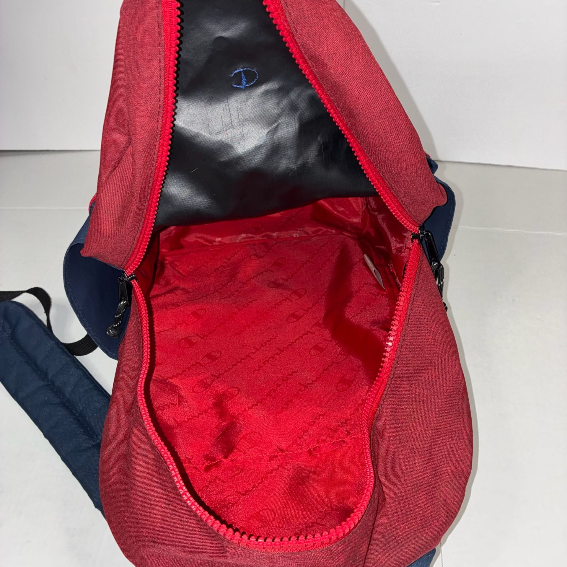Champion Manuscript Backpack Navy And Red Book Bag 7