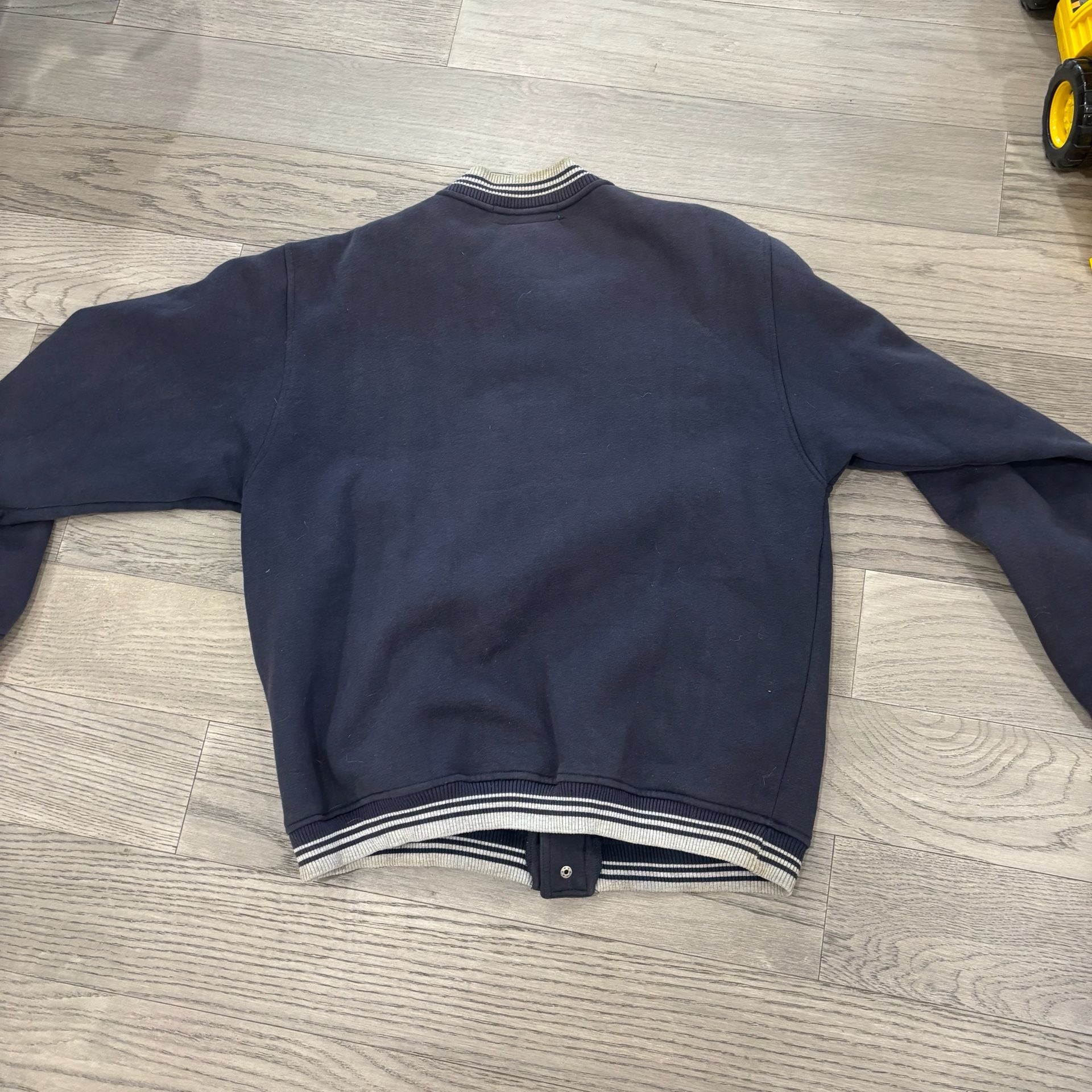 Big Dogs Varsity Jacket Size Medium Blue Logo Snap Front Sweatshirt 7