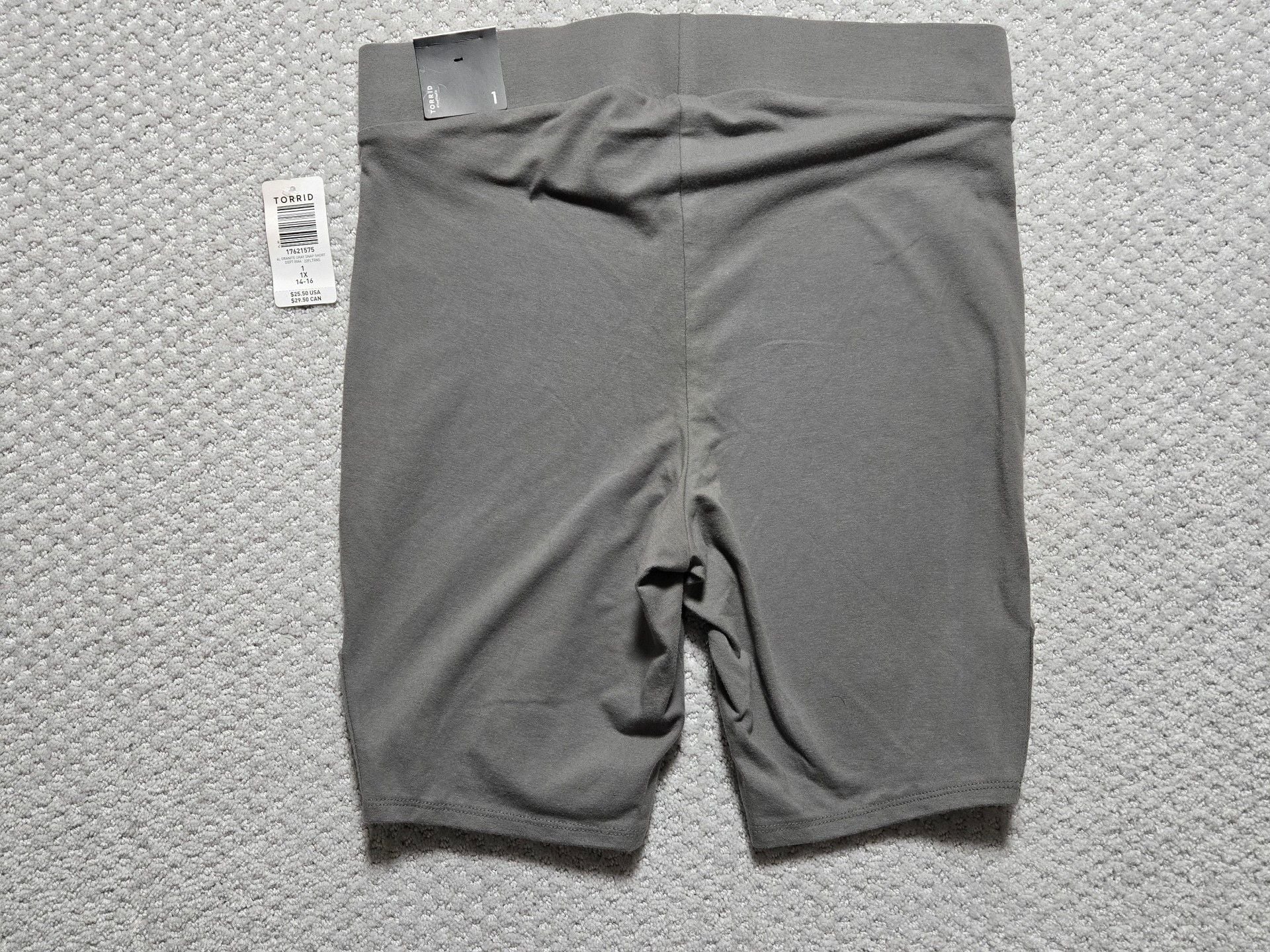 Torrid Bike Shorts Size 1 Grey Cotton Blend Snap Button Accents 11