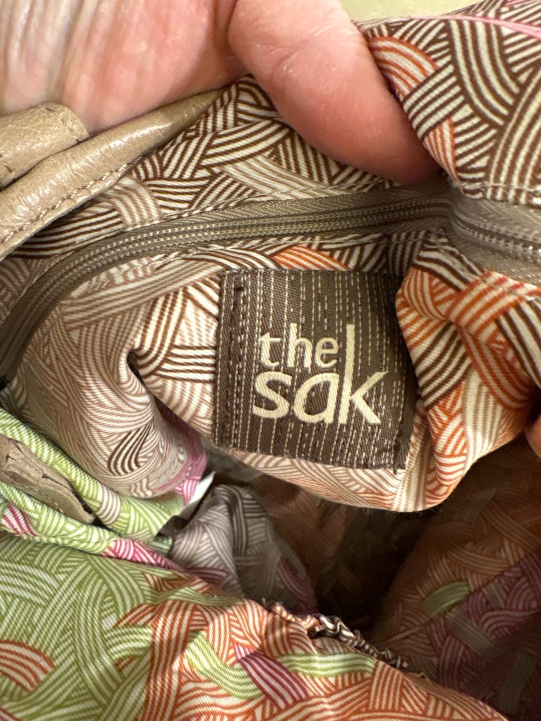 The Sak Tan Leather Starburst Tote Shoulder Bag 8