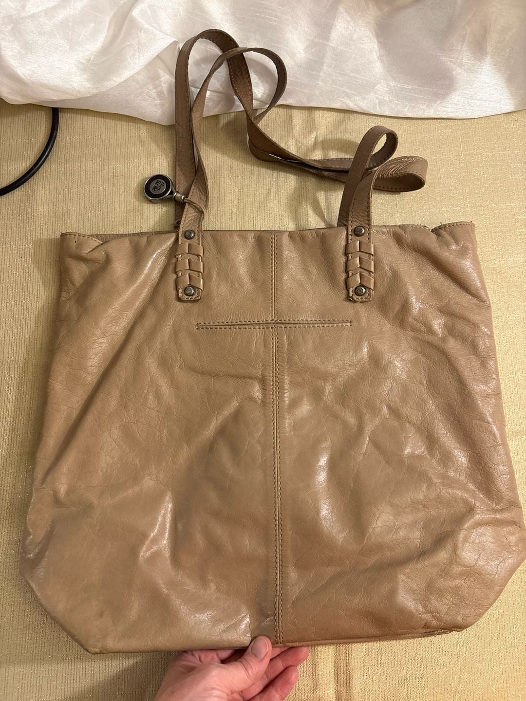 The Sak Tan Leather Starburst Tote Shoulder Bag 10