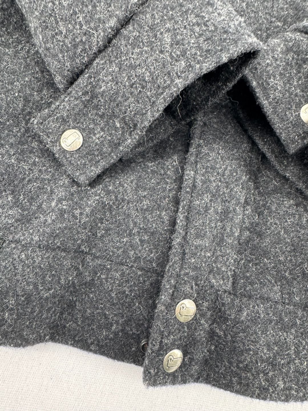 Woolrich Wool Bomber Jacket Size XL Charcoal Gray Made in USA 11