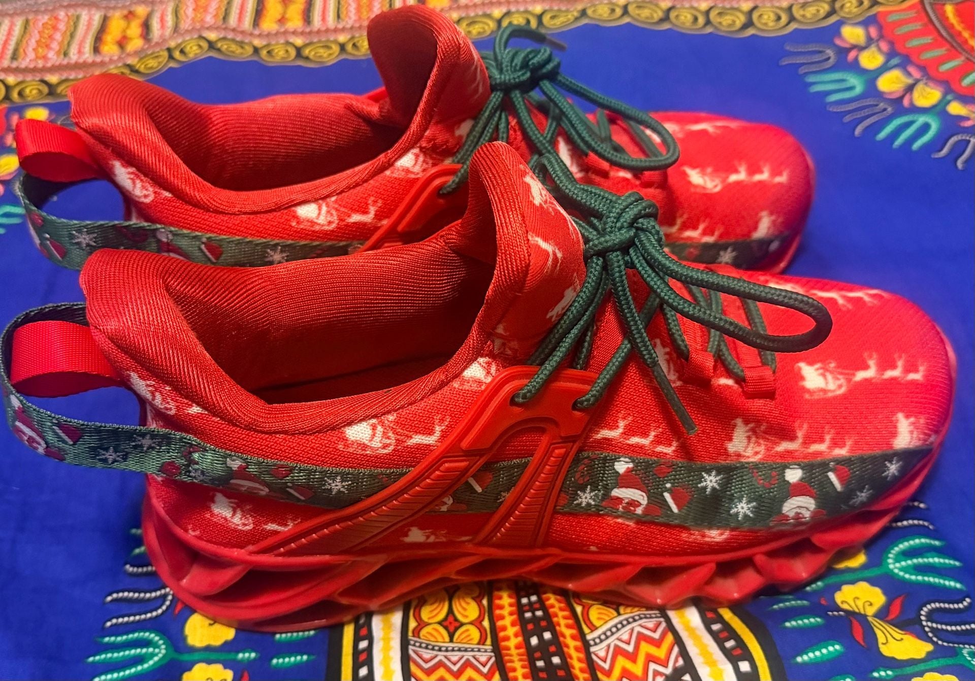 Christmas Running Sneakers Blade-Sole Red Holiday Athletic Shoes 7