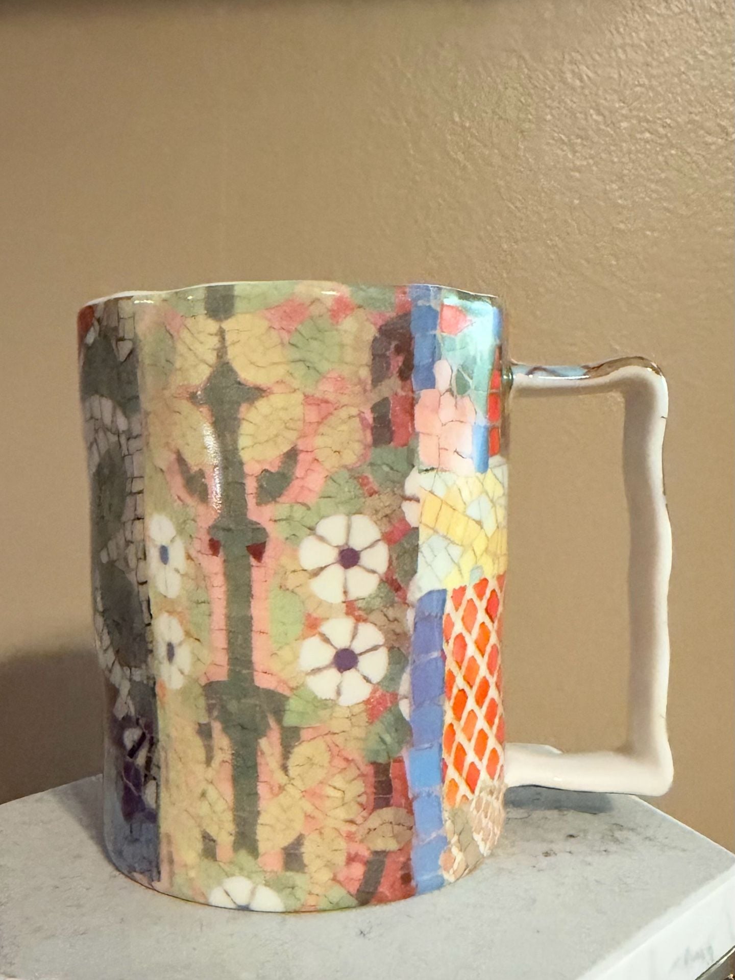 Art Trencadis S.L. Barcelona Gaudi Mosaic Mug Colorful Ceramic Spain 4” 4