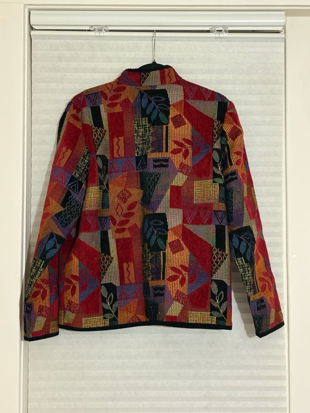 Coldwater Creek Tapestry Jacket Size L Multi Color Geometric Zip Up 4