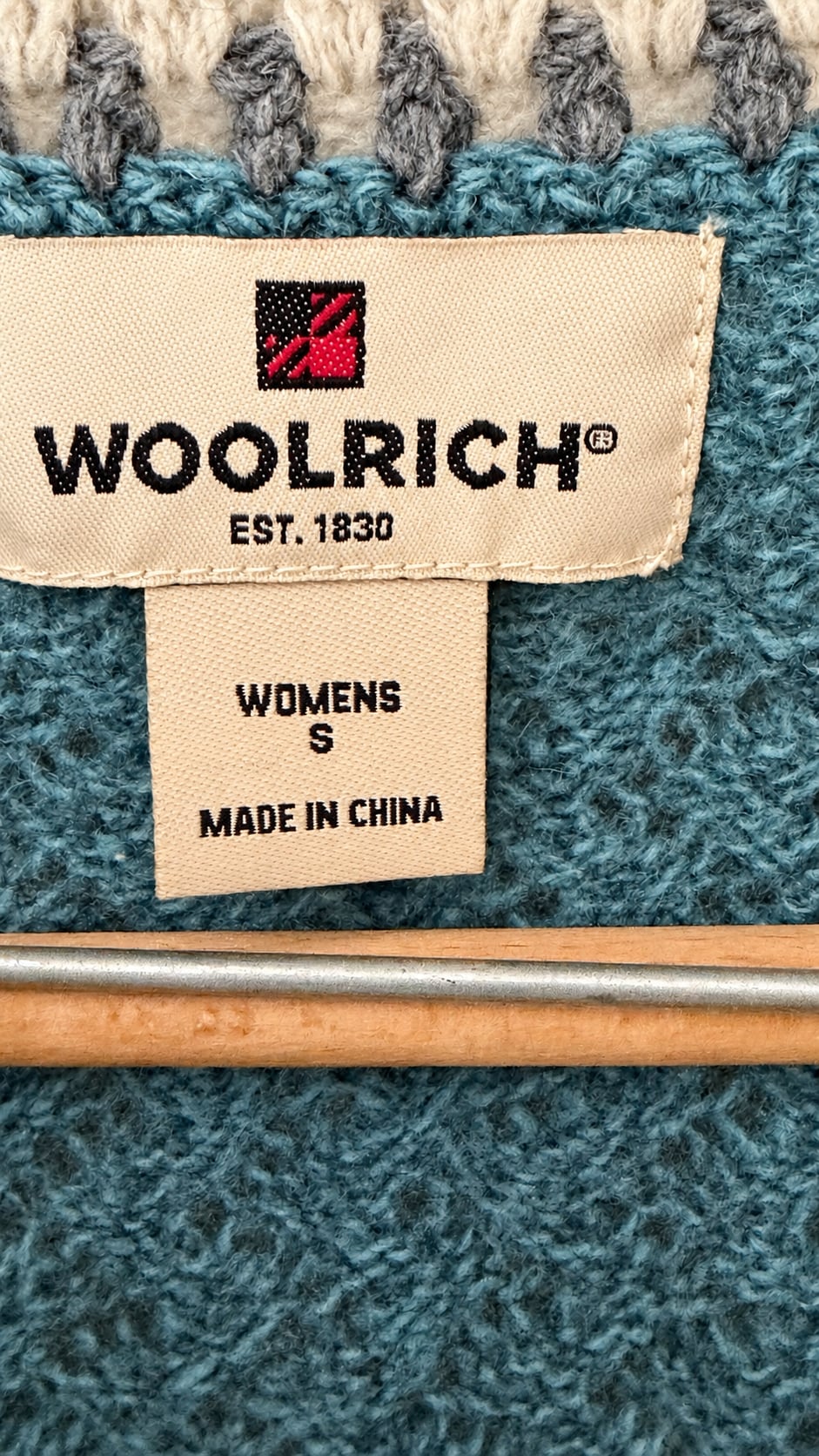 Y2K Vintage Woolrich Crochet V-Neck Long Sleeve Sweater Size S Teal 5