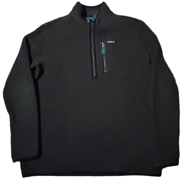 Patagonia Retro Pile Fleece Pullover Size XL Gray 1/4 Zip