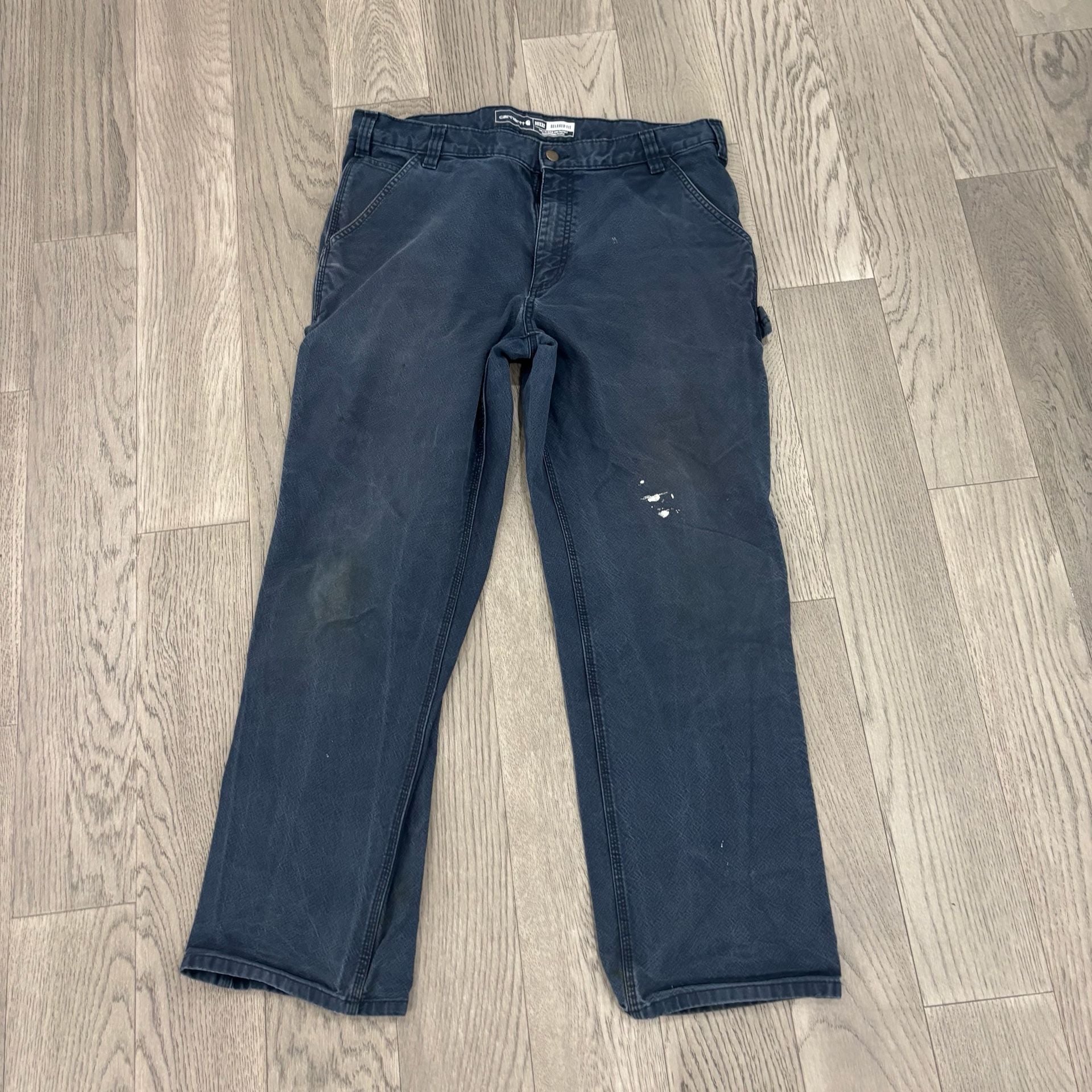 Carhartt Relaxed Fit Carpenter Pants Size 38x32 Blue Workwear 4
