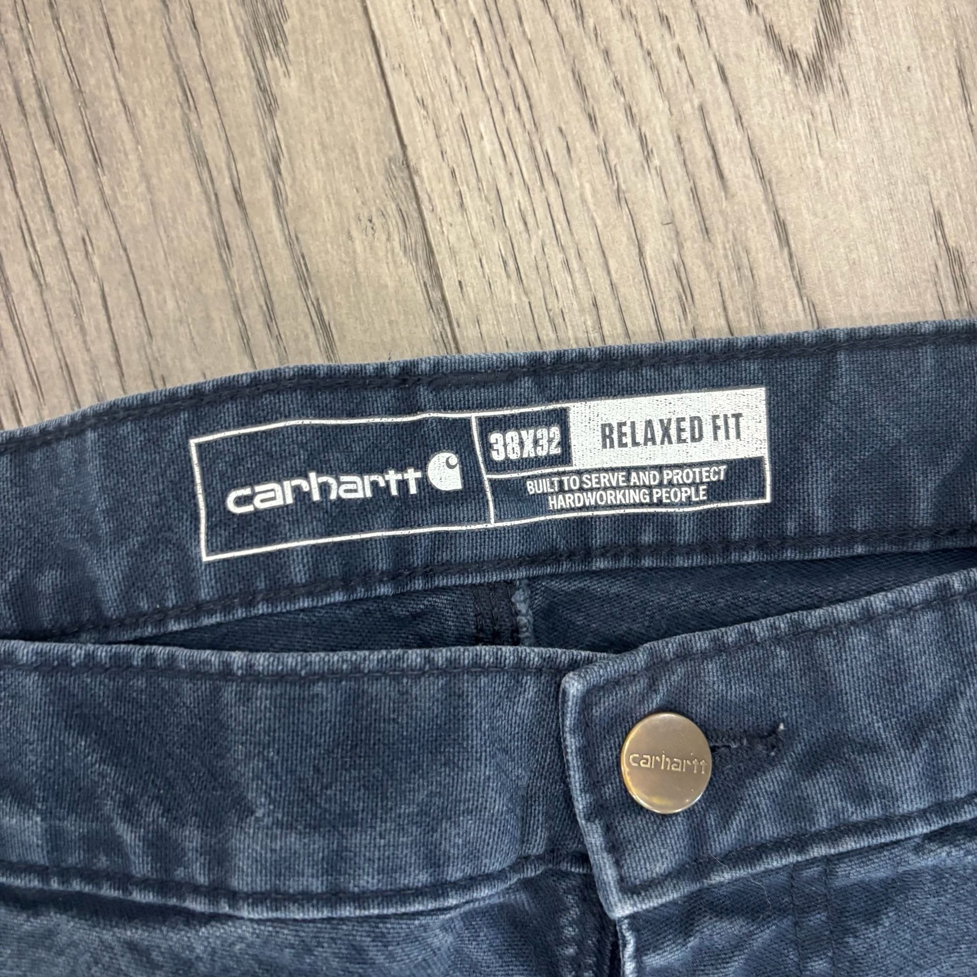 Carhartt Relaxed Fit Carpenter Pants Size 38x32 Blue Workwear 6