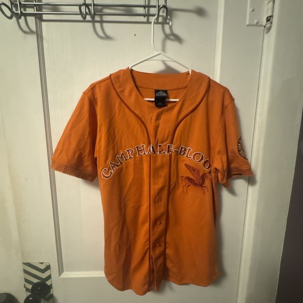 BoxLunch Percy Jackson Camp Half-Blood Baseball Jersey Size XS Orange