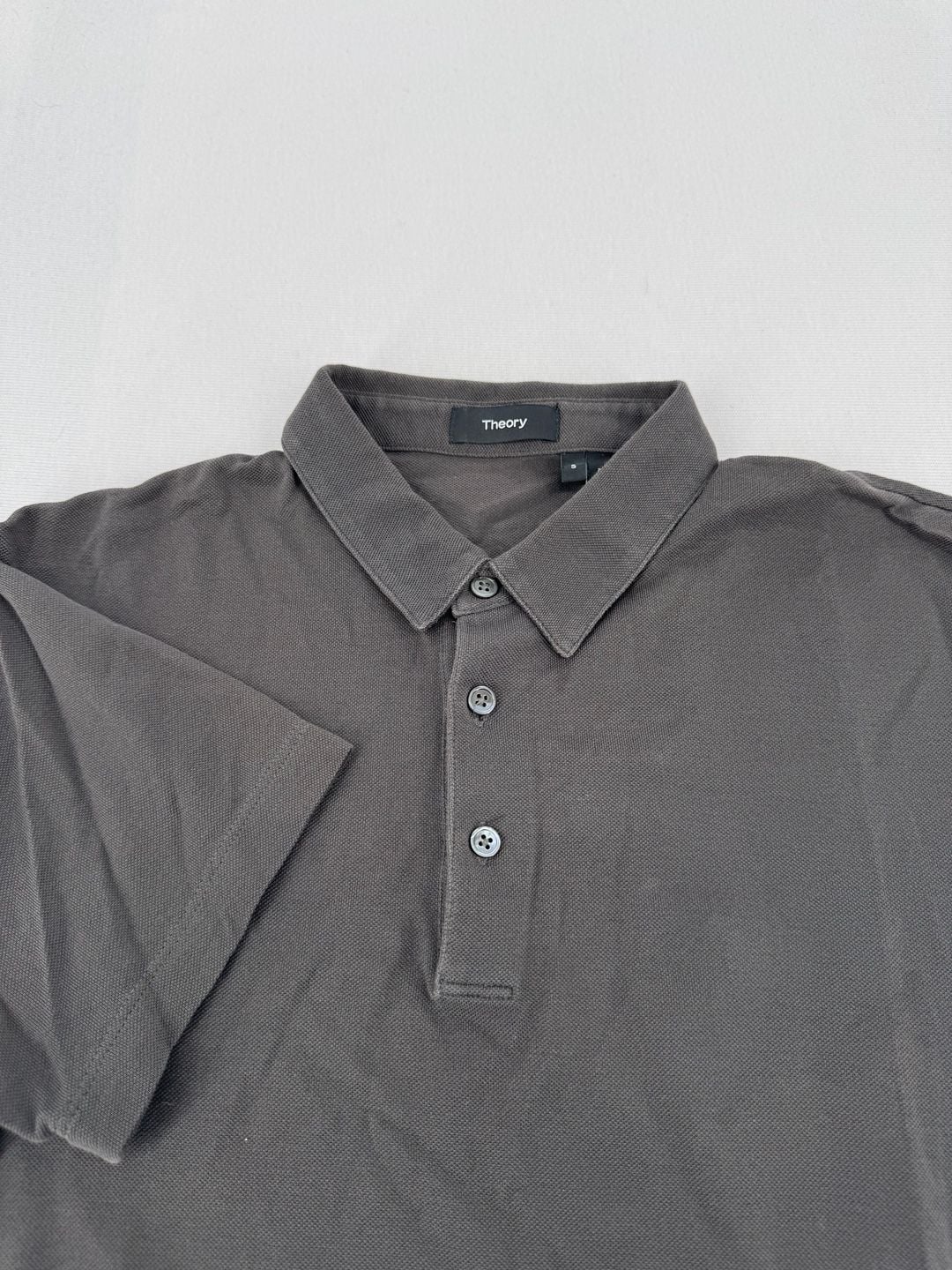 Theory Polo Shirt Size S Dark Gray Cotton Pique Short Sleeve 2