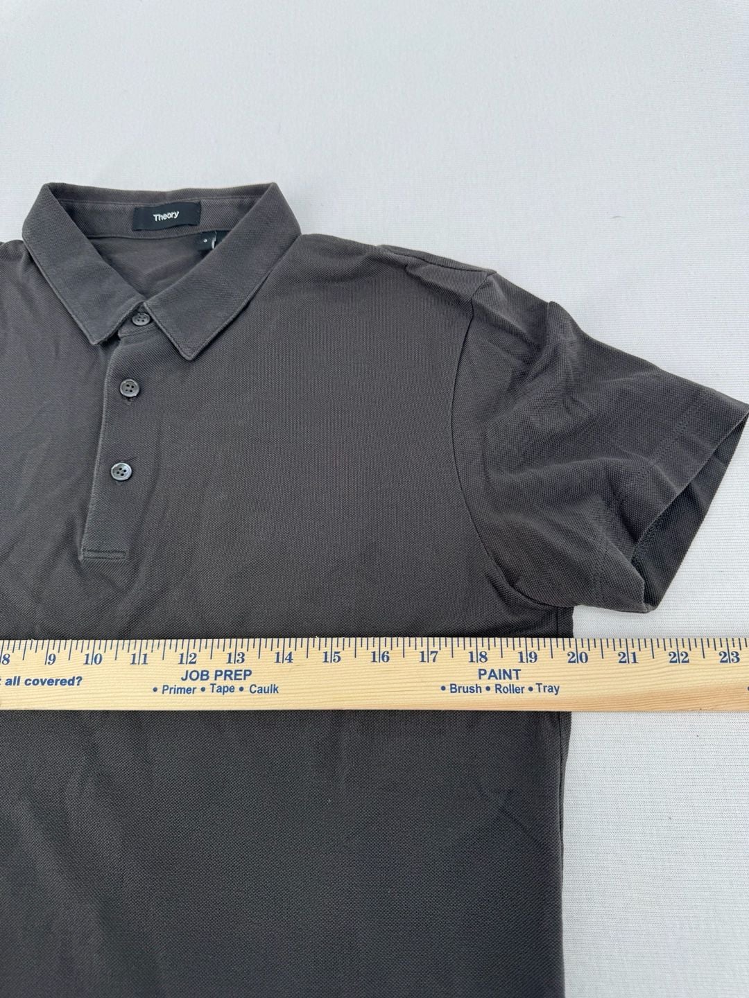 Theory Polo Shirt Size S Dark Gray Cotton Pique Short Sleeve 6