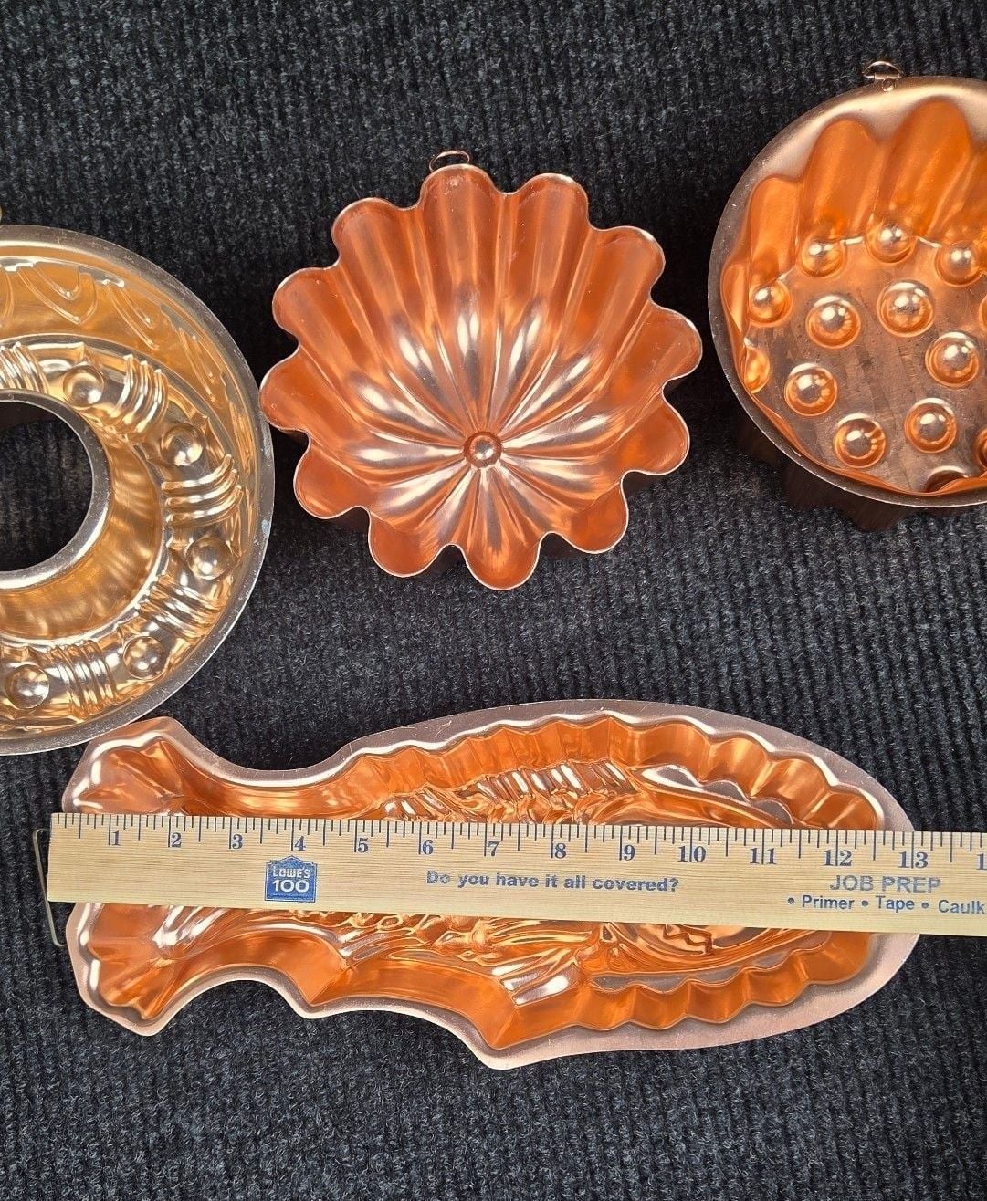 Vintage Copper Jello Cake Mold Set Wall Decor 9
