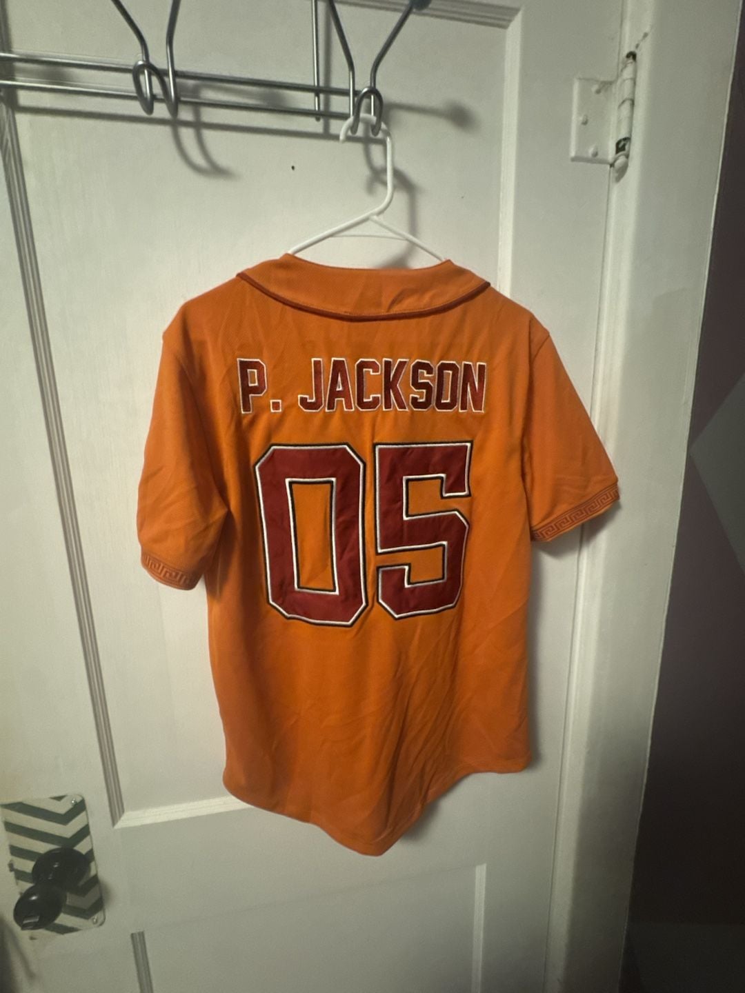 BoxLunch Percy Jackson Camp Half-Blood Baseball Jersey Size XS Orange 8