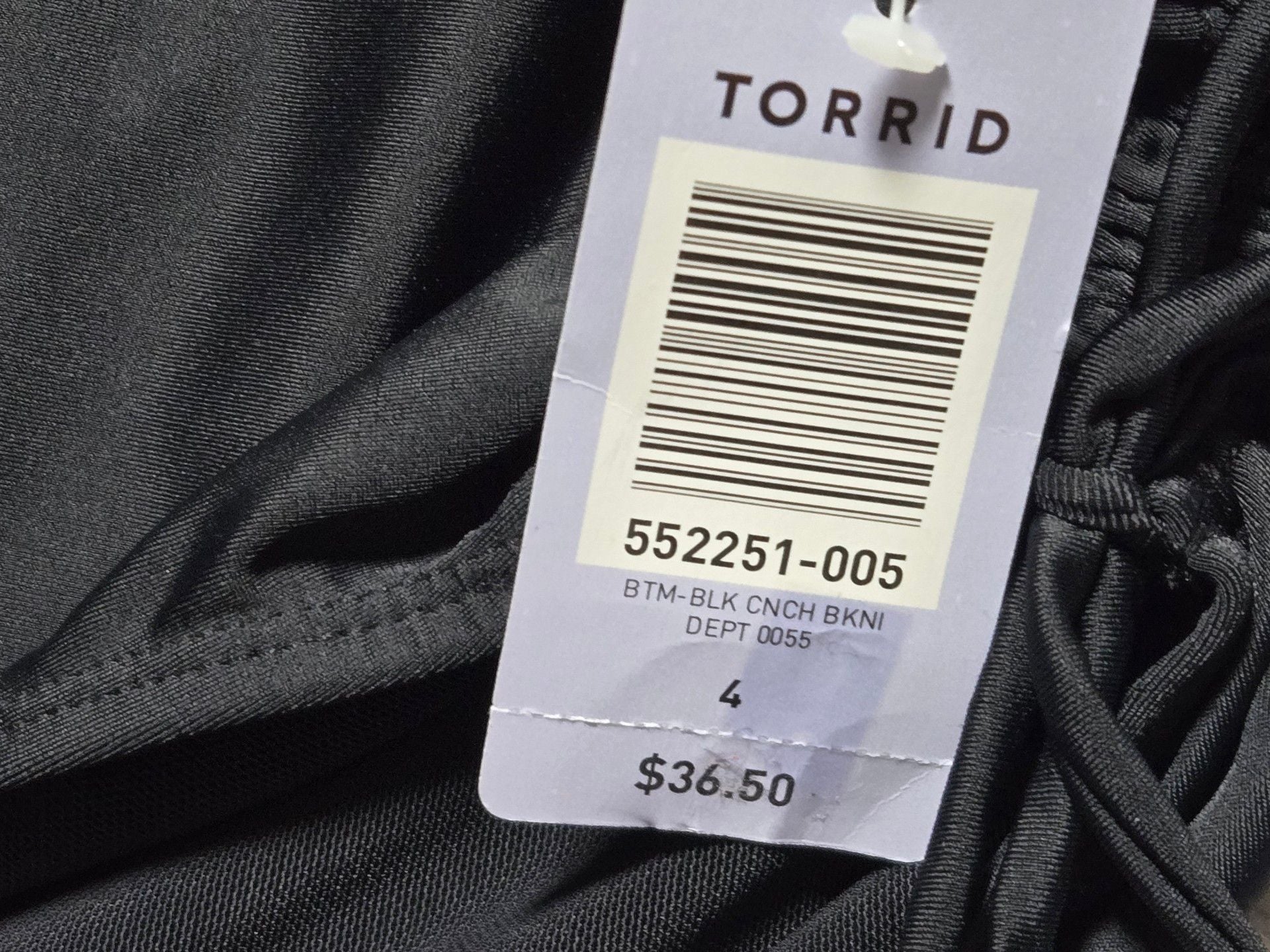 Torrid Black Cinch Bikini Swim Bottoms Size 4 New 4