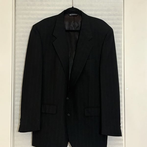 VTG Christian Dior Monsieur Blazer Black Pinstripe Wool 100% Pure Wool