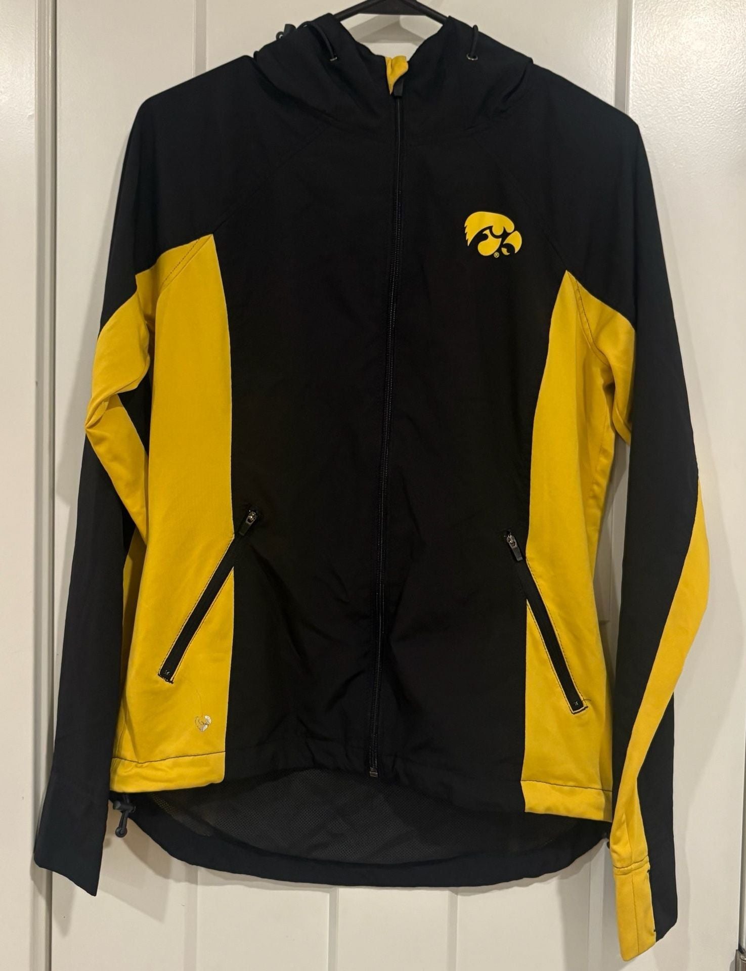 Colosseum Iowa Hawkeyes Jacket Men M Black Gold Hooded Full Zip NCAA Windbreaker 2