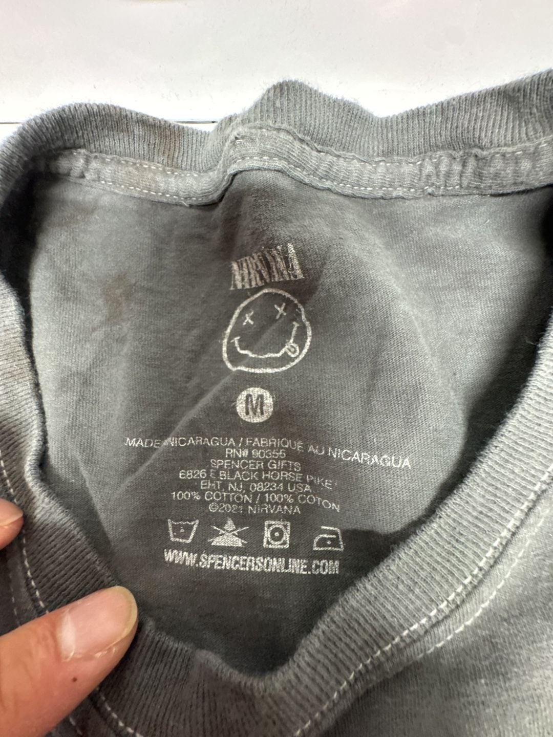 Nirvana Nevermind Long Sleeve T-Shirt Size M Grey Tie Dye 2