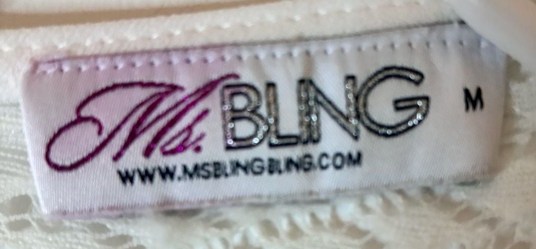 Ms. Bling Touch Of Class Jumpsuit White Lace Ruffle Wide Leg Jumpsuit Sz M 10