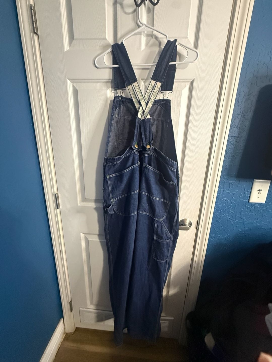 Vintage 1940s 50s Jack Rabbit Sanforized Denim Low Back Overalls Workwear 5