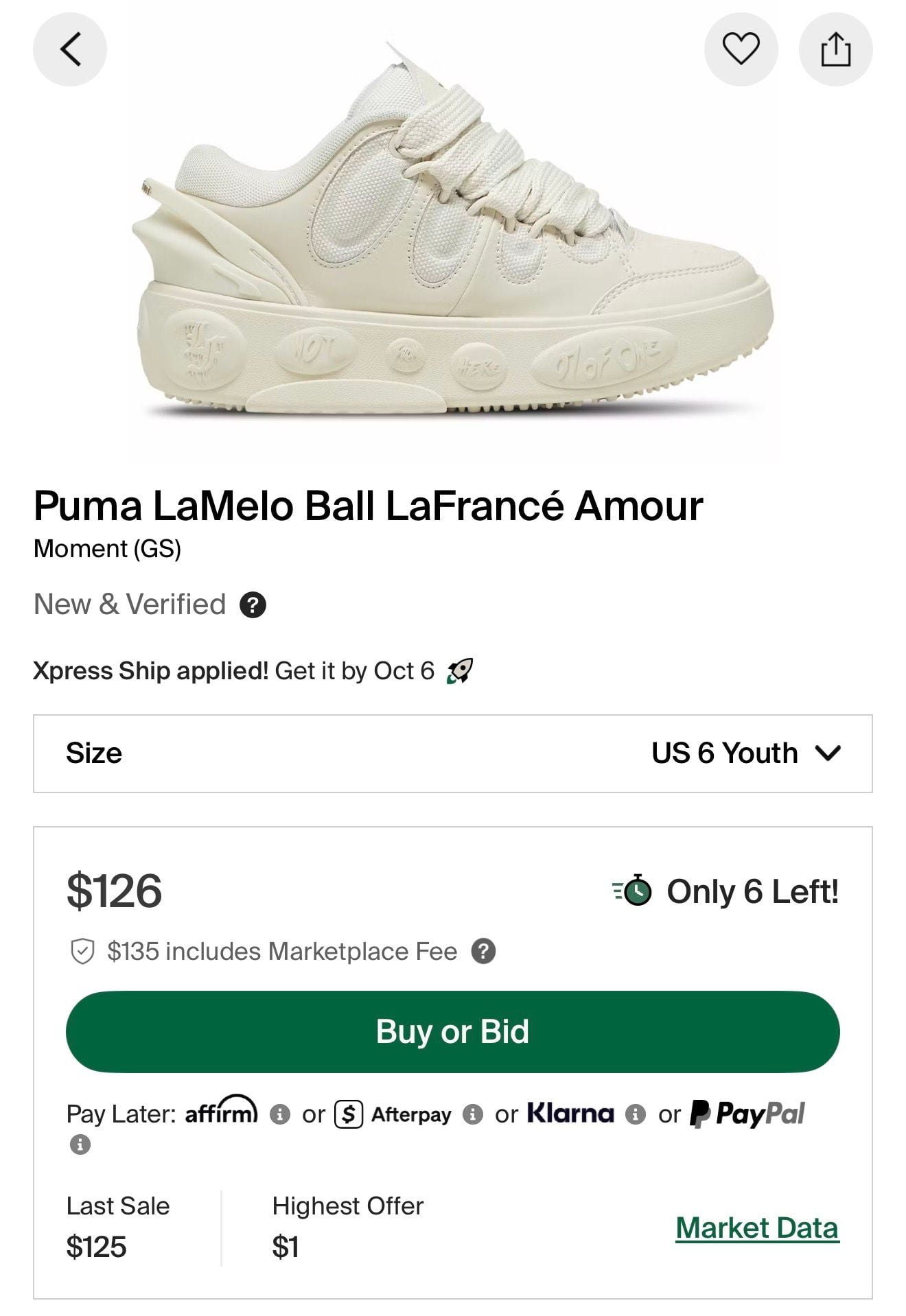 NEW Puma x LaMelo Ball LaFrancé Amour 5.5 Men’s/Youth 7 Women’s Sneakers 7