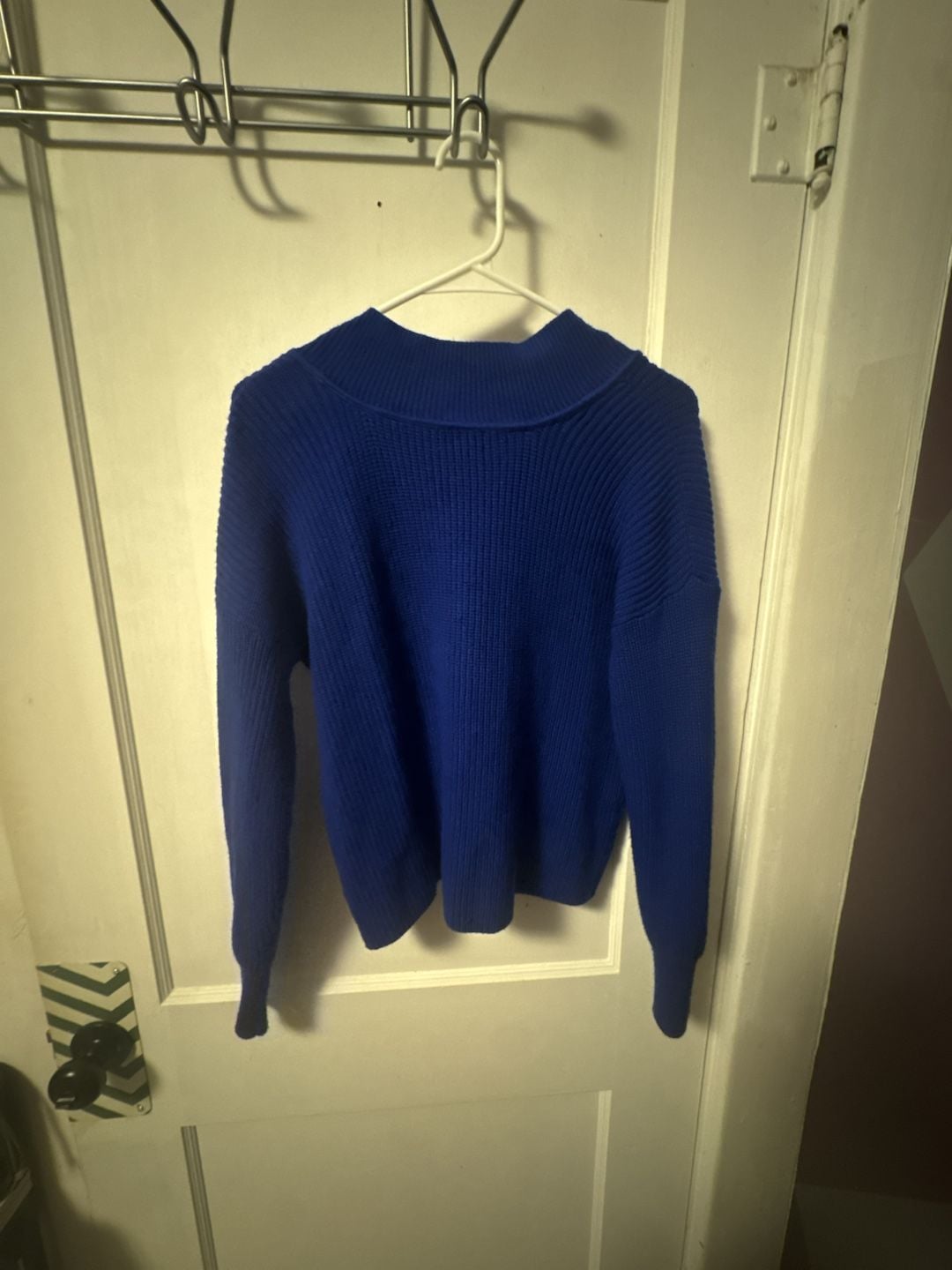 Evereve V-Neck Sweater Size XS Blue Ribbed Knit Pullover 4