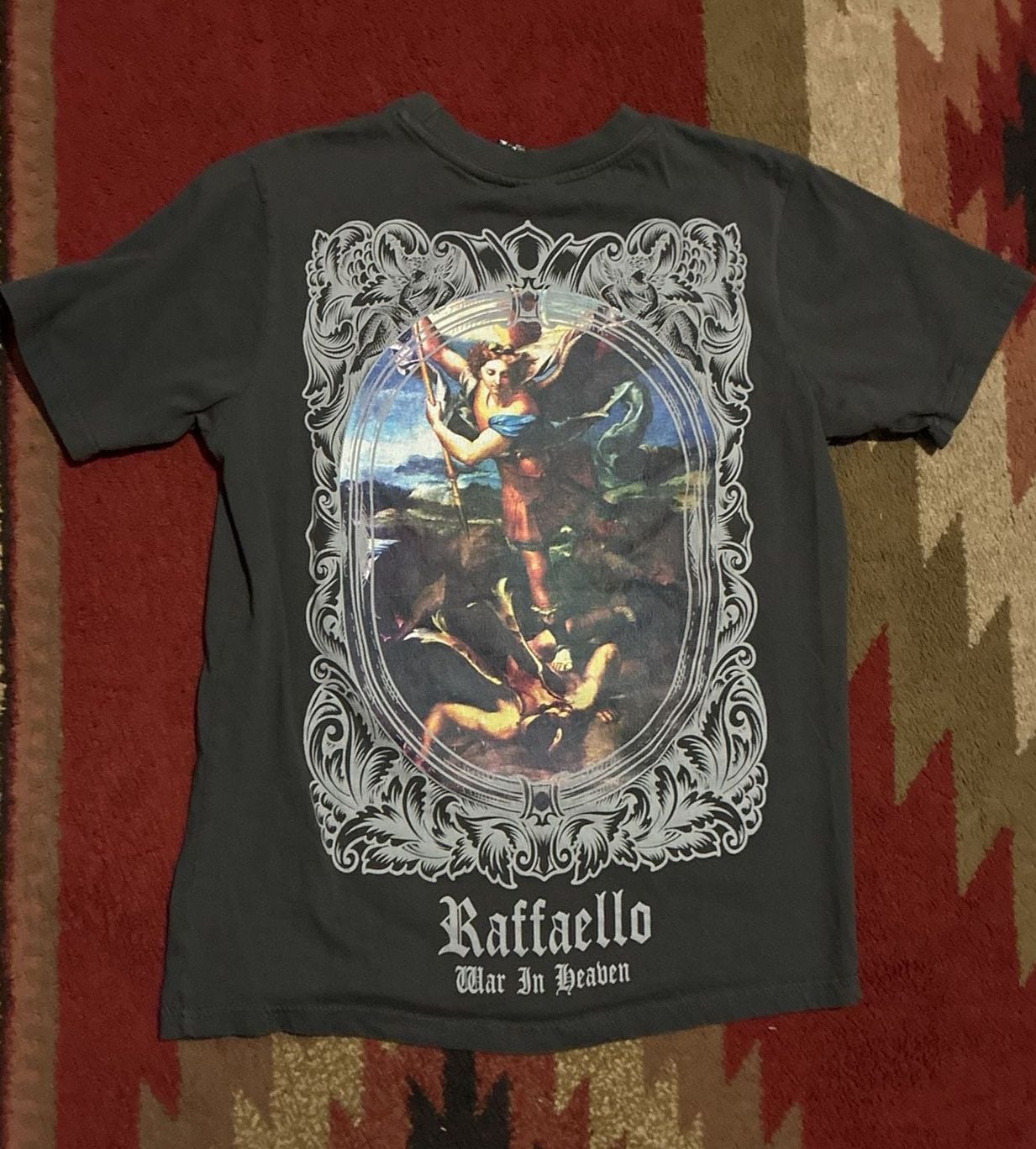 Rebel Vengeance Raffaello War In Heaven T-Shirt Size S Gray Graphic Tee 6