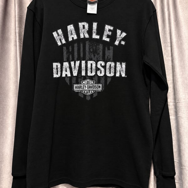 Harley Davidson Long Sleeve Thermal Shirt Size M Black Appalachian PA