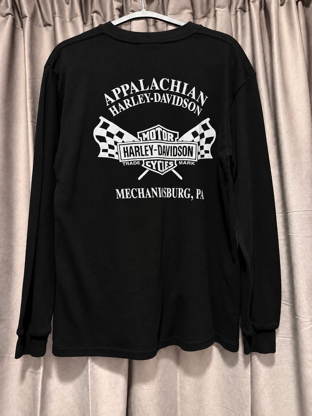 Harley Davidson Long Sleeve Thermal Shirt Size M Black Appalachian PA 3