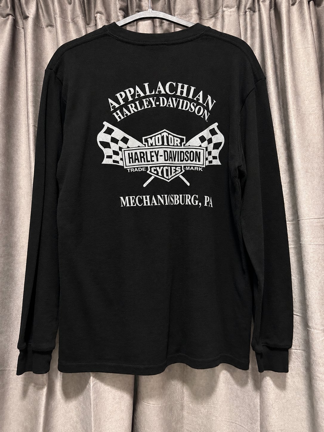 Harley Davidson Long Sleeve Thermal Shirt Size M Black Appalachian PA 4