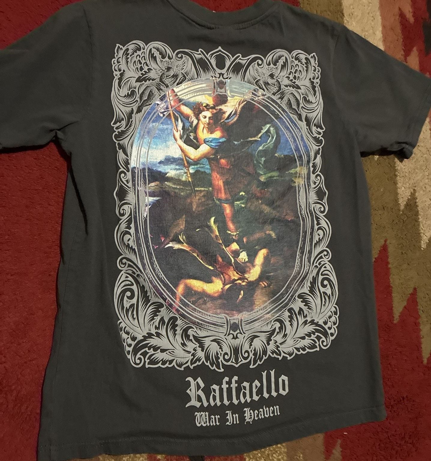 Rebel Vengeance Raffaello War In Heaven T-Shirt Size S Gray Graphic Tee 7
