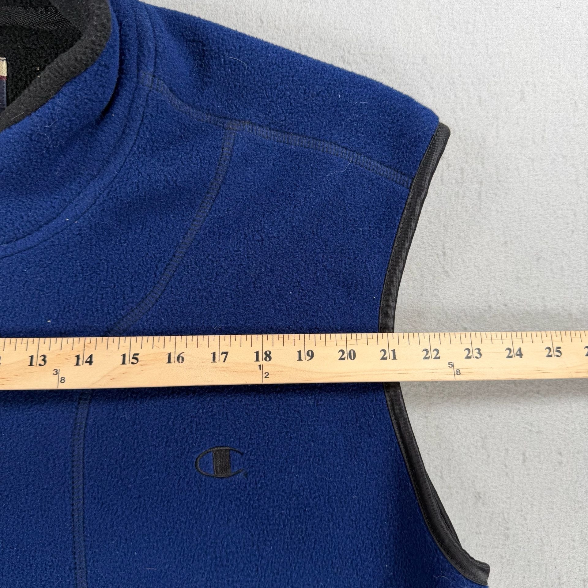 Vintage Champion Fleece Vest Blue Full Zip XL 7