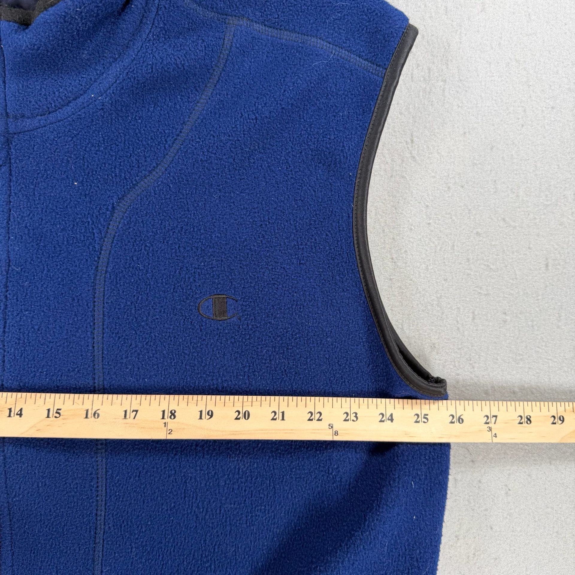 Vintage Champion Fleece Vest Blue Full Zip XL 8