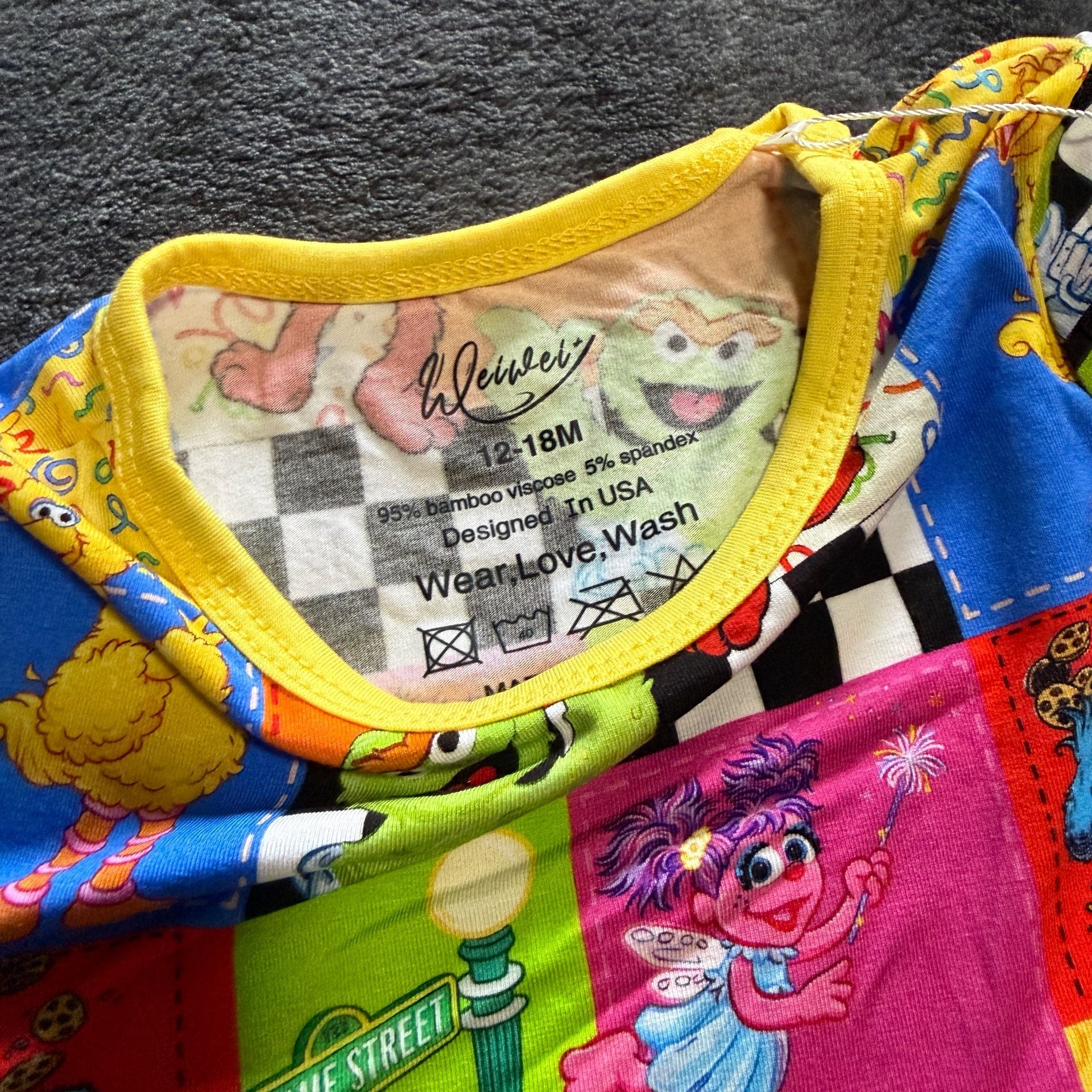 Weiwei Sesame Street Size 12-18M Bamboo Pj Set 3