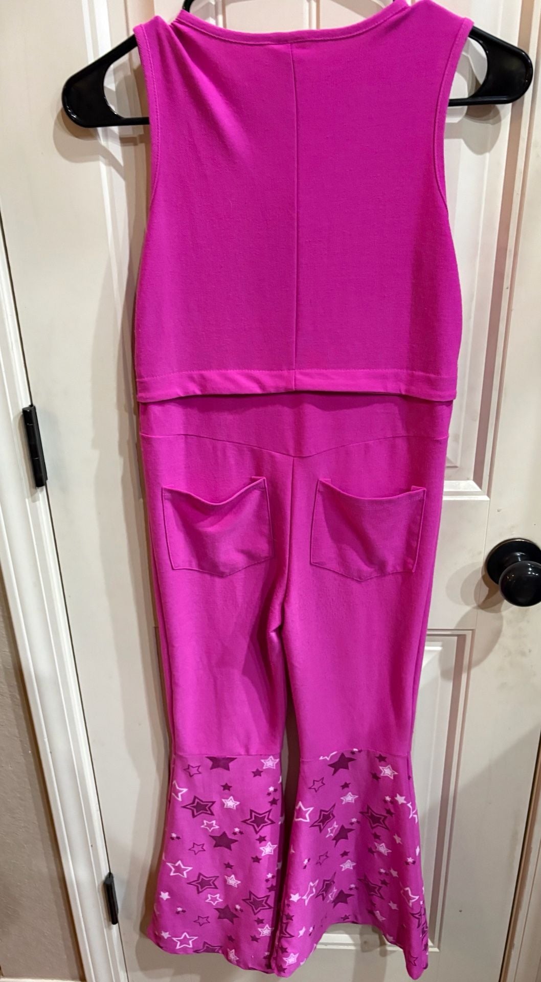 Barbie The Movie Western Cowgirl Jumpsuit Girls Size M Pink Star Print 5