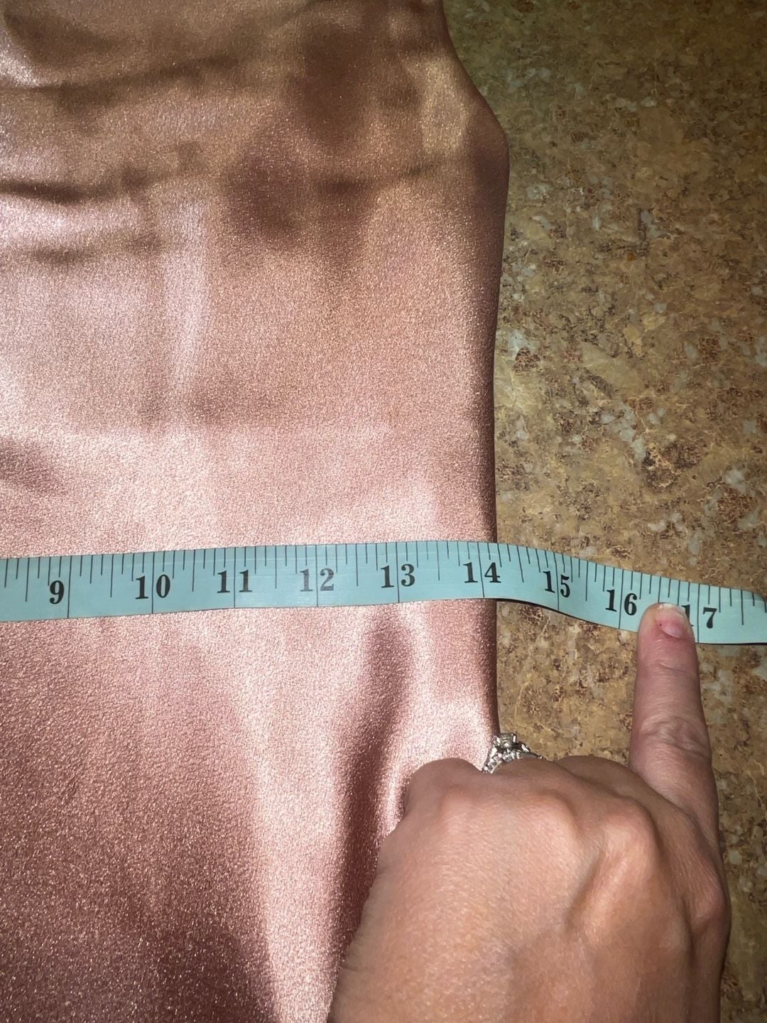 Birdy Grey Liza Rose Gold Metallic Satin Cowl Neck Slip Midi Dress S 10