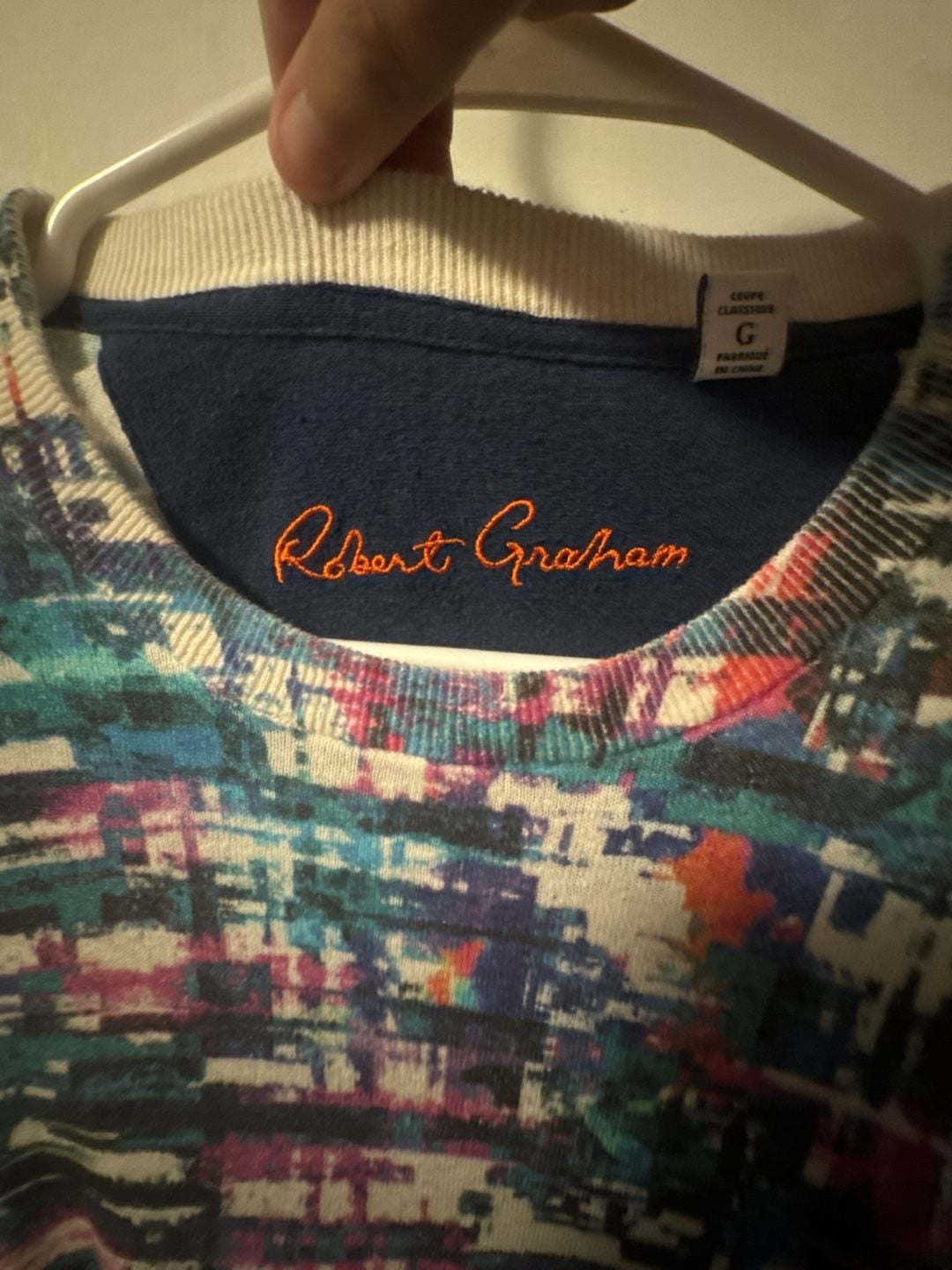 Robert Graham Long Sleeve Sweater Size L Multicolor Abstract Print 3