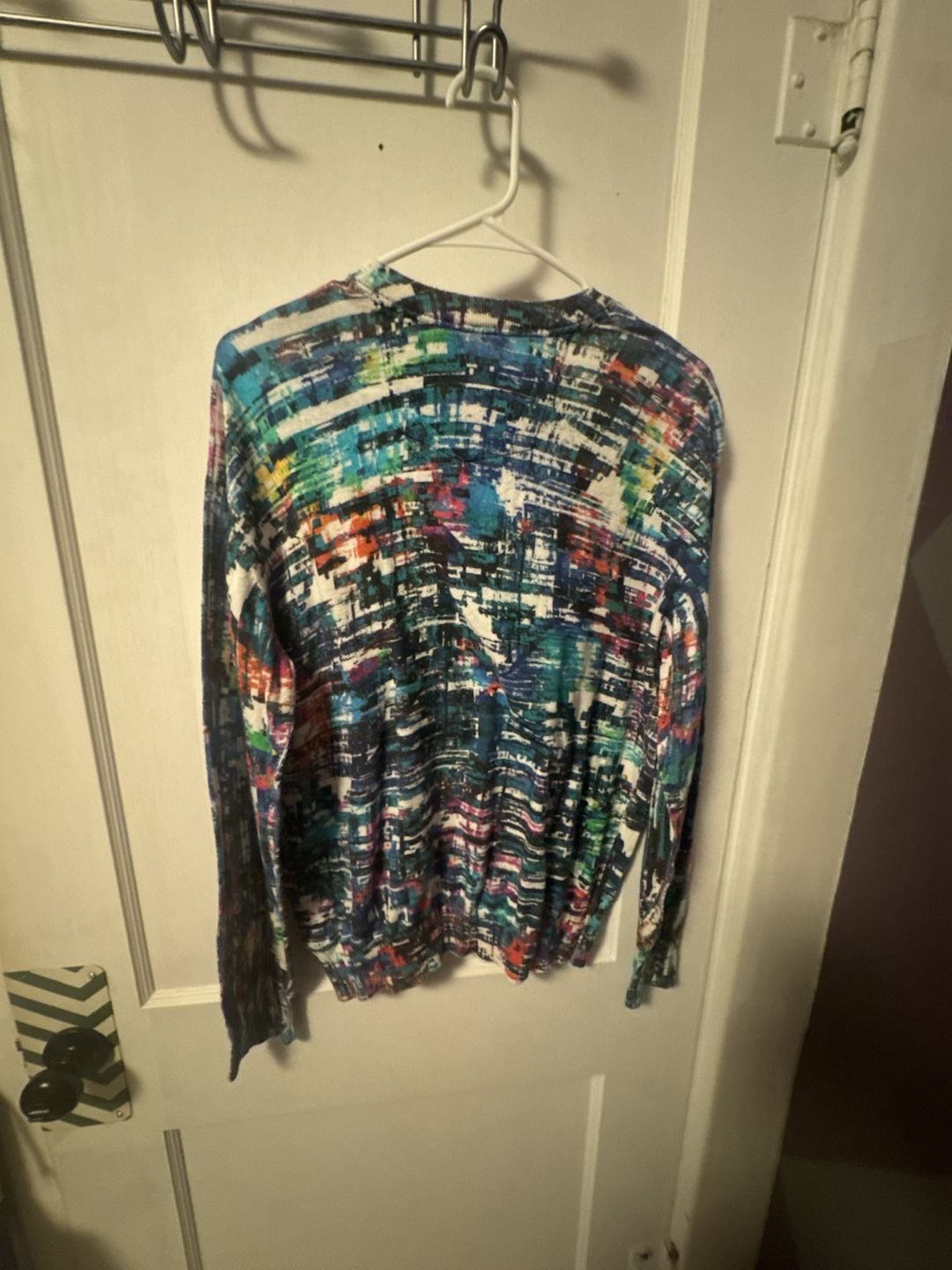 Robert Graham Long Sleeve Sweater Size L Multicolor Abstract Print 6