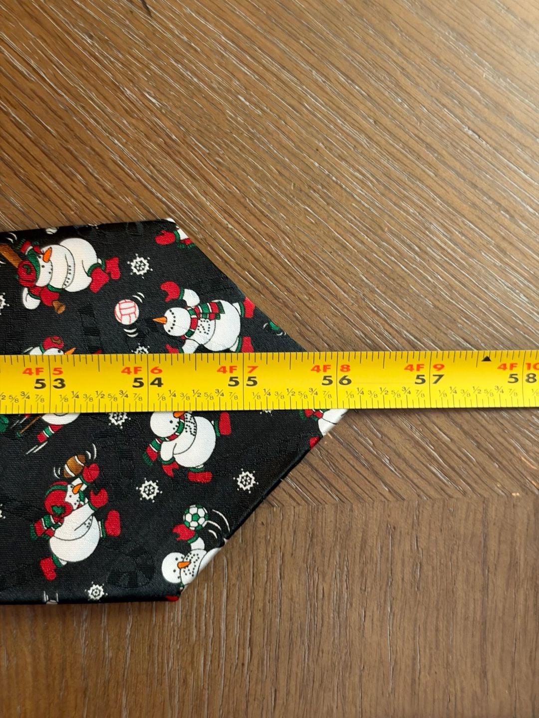 Vintage Hallmark Yule TIE Greetings Snowman Christmas Novelty Tie Black 6