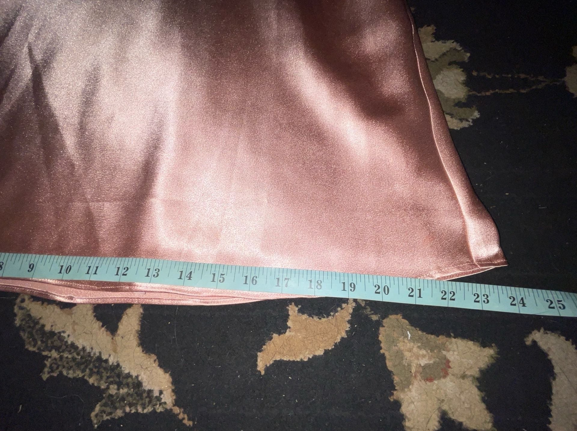 Birdy Grey Liza Rose Gold Metallic Satin Cowl Neck Slip Midi Dress S 12