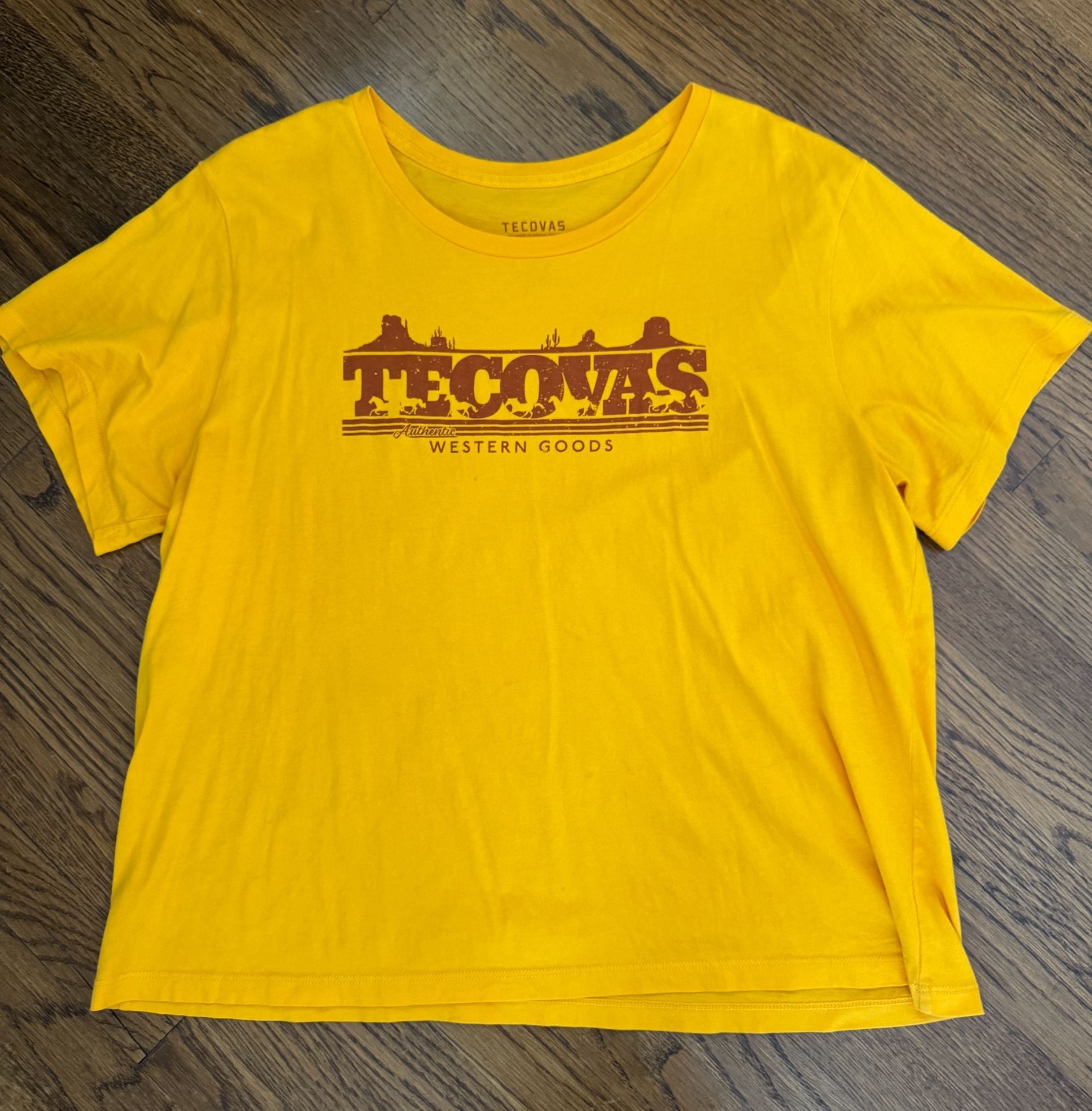 Tecovas Authentic Western Goods T-Shirt Size XL Yellow Graphic Tee 2